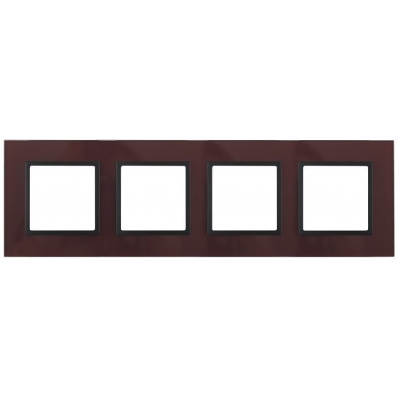 Фотография товара 'Эра Рамка на 4 поста, стекло, Эра Elegance, бордо+антр Б0034533'