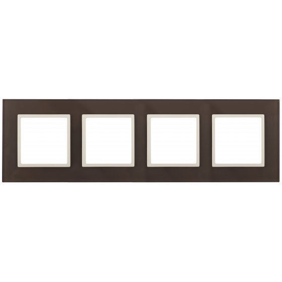 Фотография товара 'Эра Рамка на 4 поста, стекло, Эра Elegance, мокко+сл.к Б0034539'