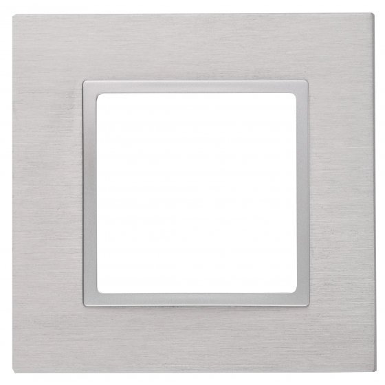 Фотография товара 'Эра Рамка на 1 пост, металл, Эра Elegance, алюминий+алюм Б0034541'