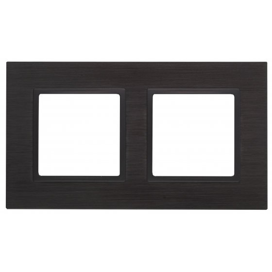 Фотография товара 'Эра Рамка на 2 поста, металл, Эра Elegance, чёрный+антр Б0034549'