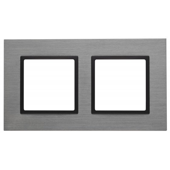 Фотография товара 'Эра Рамка на 2 поста, металл, Эра Elegance, титан+антр Б0034552'