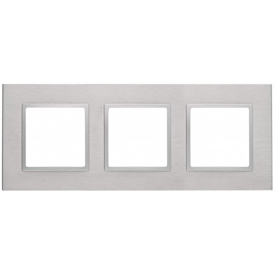 Фотография товара 'Эра Рамка на 3 поста, металл, Эра Elegance, алюминий+алюм Б0034553'