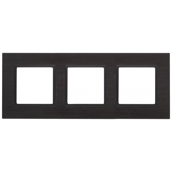 Фотография товара 'Эра Рамка на 3 поста, металл, Эра Elegance, чёрный+антр Б0034555'