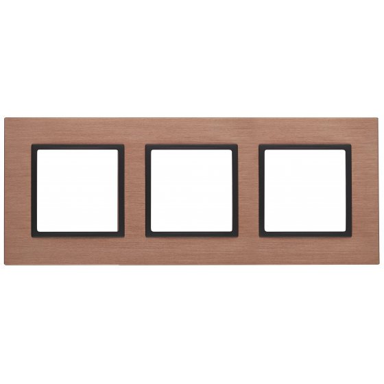 Фотография товара 'Эра Рамка на 3 поста, металл, Эра Elegance, медь+антр Б0034556'