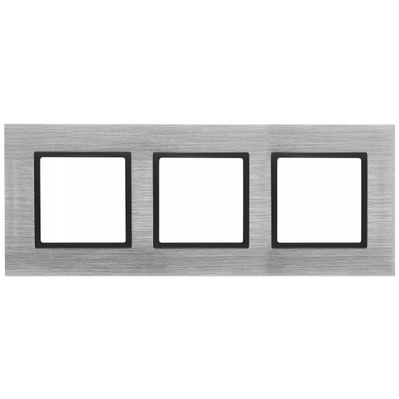 Фотография товара 'Эра Рамка на 3 поста, металл, Эра Elegance, сталь+антр Б0034557'