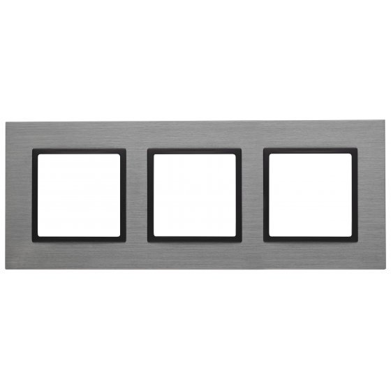 Фотография товара 'Эра Рамка на 3 поста, металл, Эра Elegance, титан+антр Б0034558'