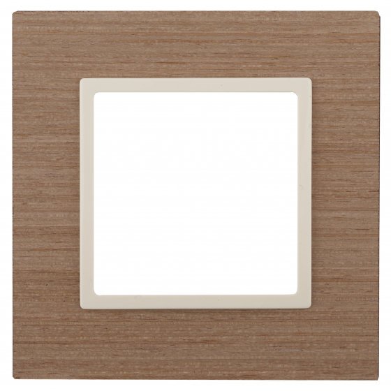 Фотография товара 'Эра Рамка на 1 пост, дерево, Эра Elegance, ясень+сл.кость Б0034566'