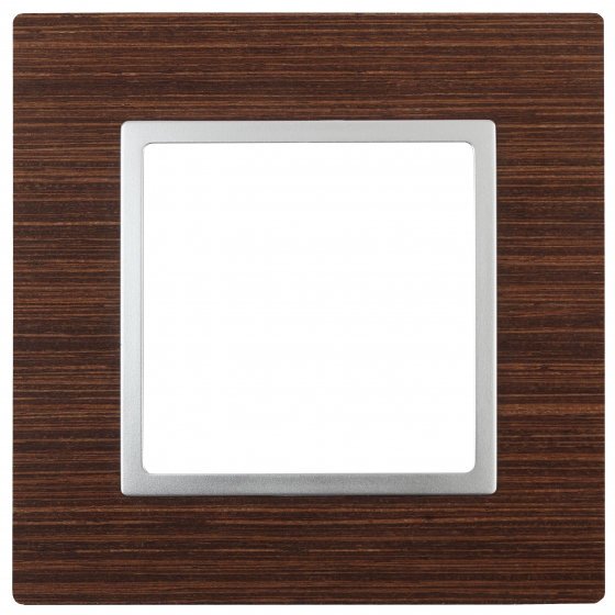 Фотография товара 'Эра Рамка на 1 пост, дерево, Эра Elegance, венге+алюм Б0034569'