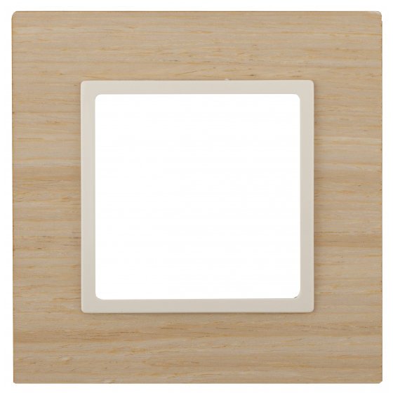 Фотография товара 'Эра Рамка на 1 пост, дерево, Эра Elegance, клён+сл.кость Б0034570'