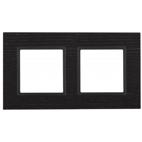 Фотография товара 'Эра Рамка на 2 поста, дерево, Эра Elegance, чёрн.дерево+антр Б0034571'