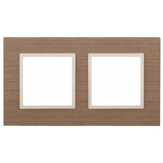 Фотография товара 'Эра Рамка на 2 поста, дерево, Эра Elegance, ясень+сл.кость Б0034572'