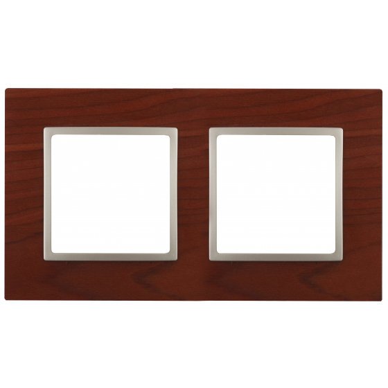 Фотография товара 'Эра Рамка на 2 поста, дерево, Эра Elegance, вишня+шамп Б0034573'