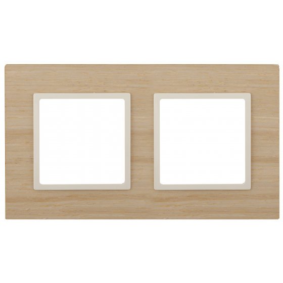 Фотография товара 'Эра Рамка на 2 поста, дерево, Эра Elegance, клён+сл.кость Б0034576'