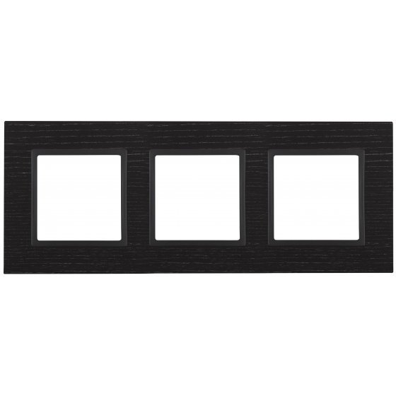 Фотография товара 'Эра Рамка на 3 поста, дерево, Эра Elegance, чёрн.дерево+антр Б0034577'