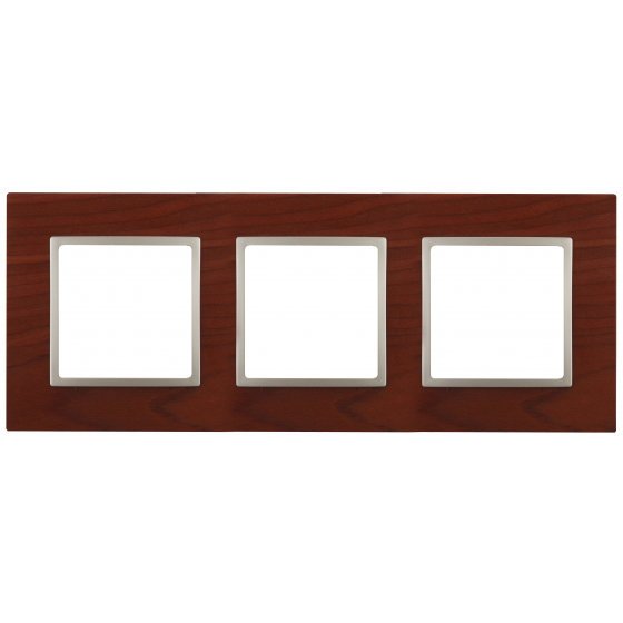 Фотография товара 'Эра Рамка на 3 поста, дерево, Эра Elegance, вишня+шамп Б0034579'