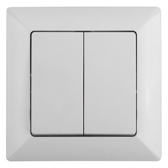 Фотография товара 'Эра Выключатель Intro Solo 4-104-01 двухклавишный 10А-250В, IP20, СУ, белый Б0053585'