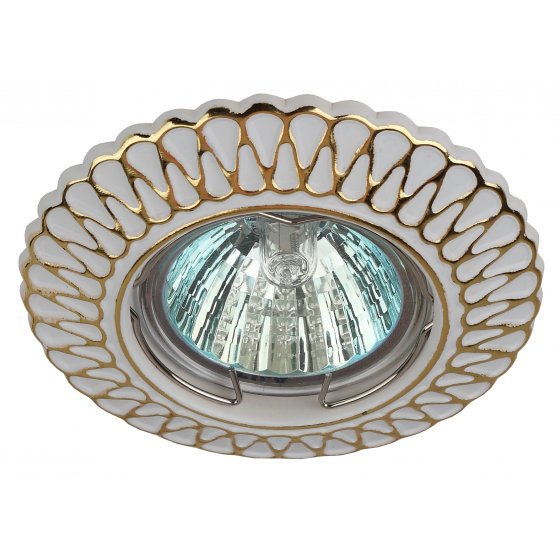 Фотография товара 'Эра Светильник ST4 GD/WH штампованный MR16,12V/220V, 50W белый/золото Б0036483'