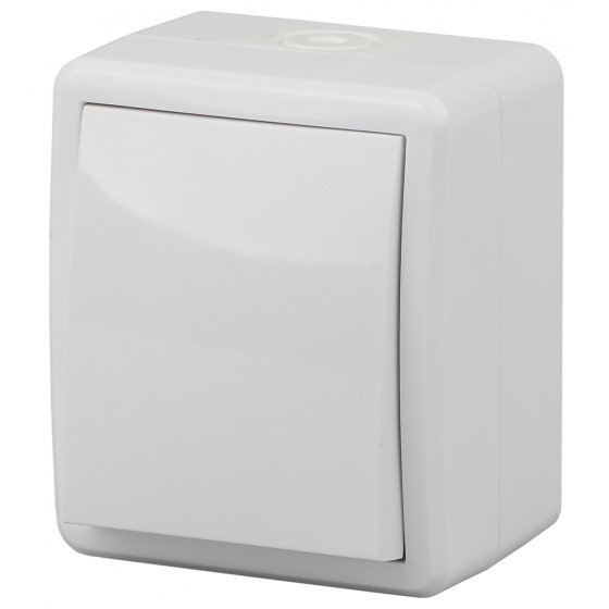 Фотография товара 'Эра Выключатель с подсветкой IP54, 10АХ-250В, ОУ, Эра Эксперт, серый Б0020671'