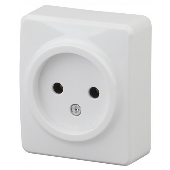 Фотография товара 'Эра Розетка 2P, 16АХ-250В, ОУ, Эра Эксперт, белый Б0031551'