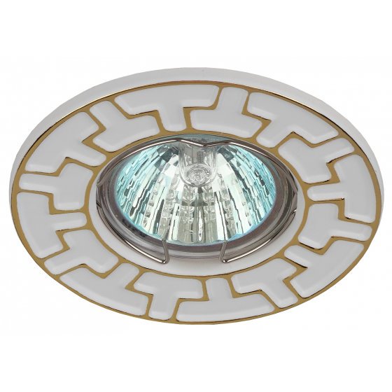 Фотография товара 'Эра Светильник ST5 GD/WH штампованный MR16,12V/220V, 50W белый/золото Б0036487'