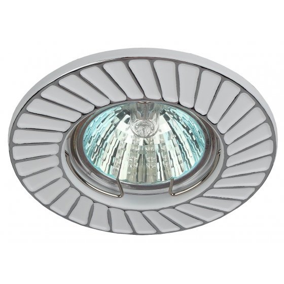 Фотография товара 'Эра Светильник ST6 CH/WH штампованный MR16,12V/220V, 50W белый/хром Б0036488'