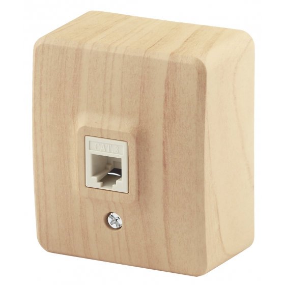 Фотография товара 'Эра Розетка телефонная RJ11, ОУ, Эра Эксперт, сосна Б0020729'