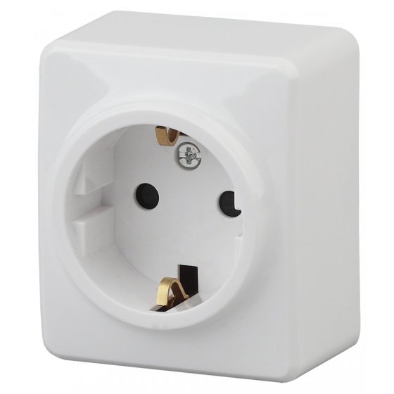 Фотография товара 'Эра Розетка 2P+E Schuko со шторками, 16A-250В, ОУ, Эра Эксперт, Al+Cu, белый Б0038818'