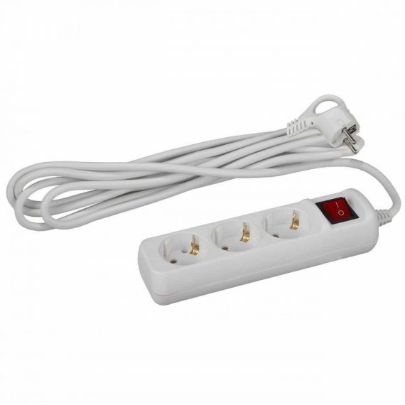 Фотография товара 'Эра Удлинитель бытовой 3гн, 5м, ПВС, 3x1мм2, 16A Б0028379'