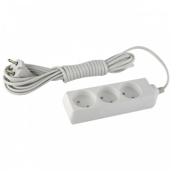 Фотография товара 'Эра Удлинитель UX-3-1,5m без заземления., 1300Вт, 3гн, 1,5м Б0035747'