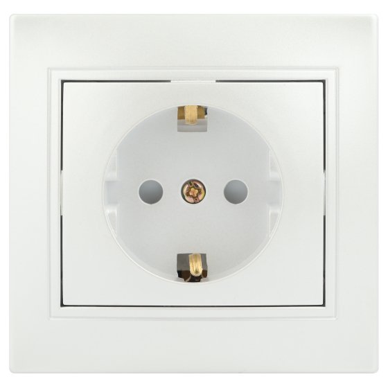 Фотография товара 'Эра Розетка Intro Plano 1-206-06 с заземлением 2P+E Schuko со шторками, 16А-250В, IP20, СУ, перламутр Б0053929'