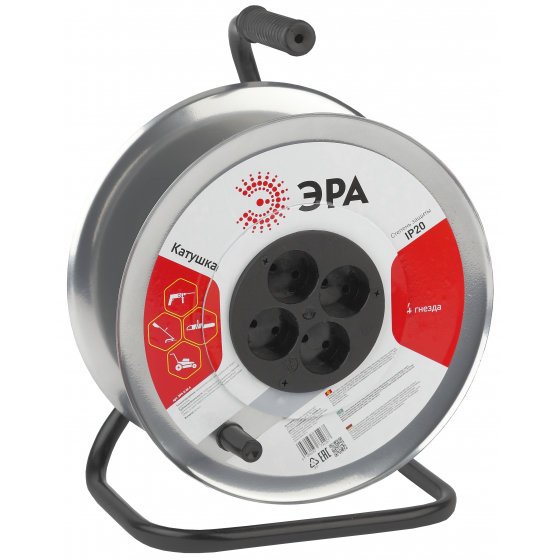 Фотография товара 'Эра Катушка металлическая для удлинителя на 4 гнезда Б0033024'