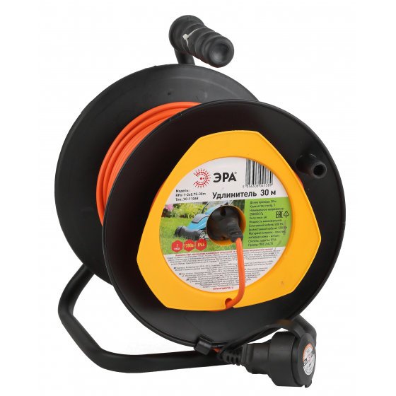 Фотография товара 'Эра Удлинитель силовой RPx-1-2x0.75-30m на п. катушке б/з 1 гн 30м ПВС 2х0.75 Б0043043'