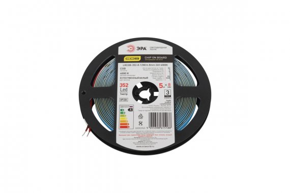 Фотография товара 'Эра Б0053963 Лента светодиодная LRCOB-352-8 12W/m 8mm 24V 4000K'
