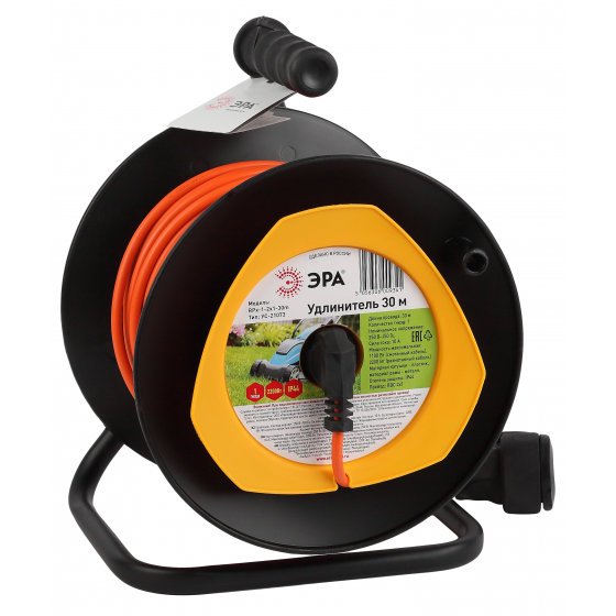 Фотография товара 'Эра Удлинитель силовой RPx-1-2x1-30m на п. катушке б/з 1 гн 30м ПВС 2x1 Б0046833'