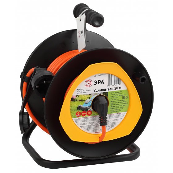 Фотография товара 'Эра Удлинитель силовой RPx-1e-3x1.5-20m на п. катушке c/з 20м 1 гн ПВС 3х1.5 Б0046837'