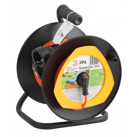 Фотография товара 'Эра Удлинитель силовой RPx-1e-3х0.75-20m на п. катушке c/з 1 гн 20м ПВС 3х0.75 Б0043045'