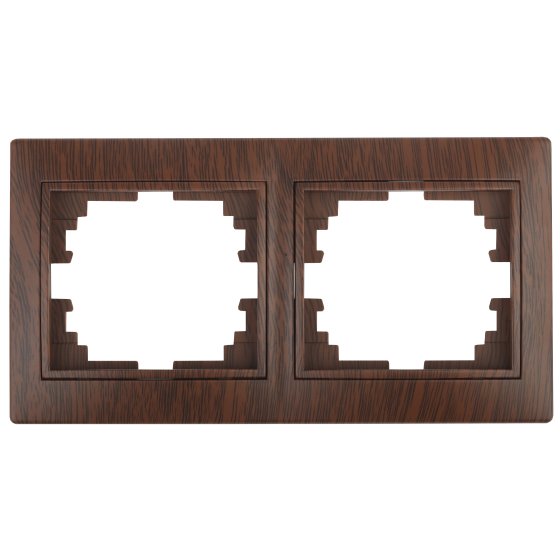 Фотография товара 'Эра Рамка для розеток и выключателей Intro Plano 1-502-10 на 2 поста горизонтальная, СУ, венге Б0030096'