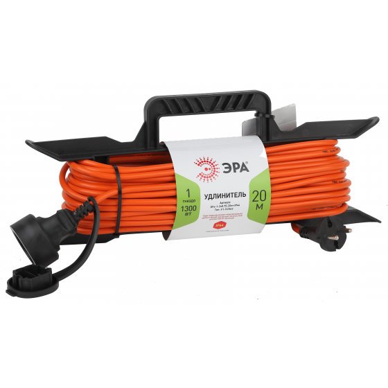 Фотография товара 'Эра Удлинитель силовой UFx-1-2x0.75-20m-IP44 на рамке б/з 1 гн 20м ПВС 2x0.75 Б0046821'