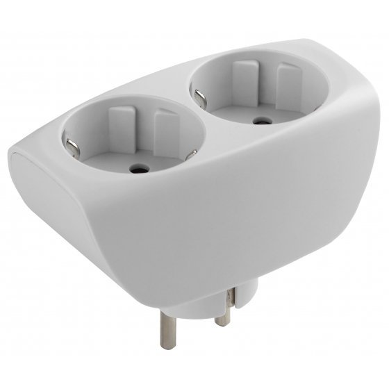 Фотография товара 'Эра SP-2e-W ЭРА Тройник 2гн, с заземл, со шторками C0045528'