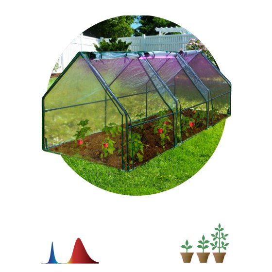 Фотография товара 'Эра Теплица FITO-House-max со светильниками в комплекте, 2700х900х900 мм, 3 отсека Б0059876'