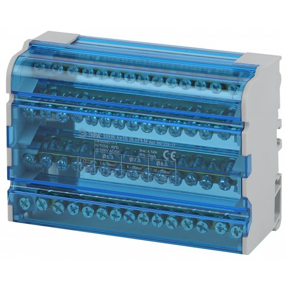 Фотография товара 'Эра Шины на DIN-рейку в корпусе (кросс-модуль) ШНК 4х15 3L+PEN Б0043935'