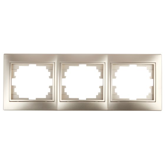 Фотография товара 'Эра Рамка для розеток и выключателей Intro Plano 1-503-04 на 3 поста горизонтальная, СУ, шампань Б0030099'