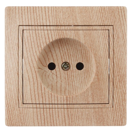 Фотография товара 'Эра Розетка Intro Plano 1-201-11 без заземления 2P, 16А-250В, IP20, СУ, сосна Б0053872'