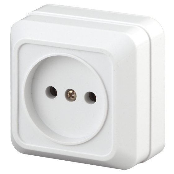 Фотография товара 'Эра Розетка Intro Quadro 2-201-01 без заземления 2P, 16А-250В, IP20, ОУ, белый Б0053774'