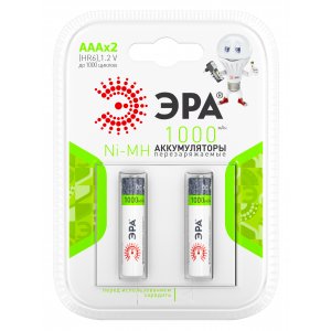 Фотография товара 'Эра Аккумуляторная батарея ЭРА HR03-2BL 1000mAh C0038455'