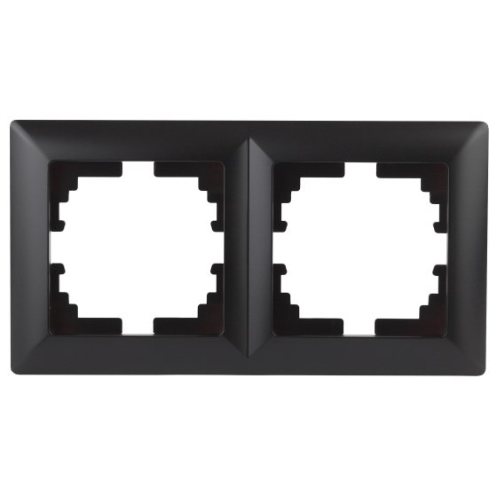 Фотография товара 'Эра Рамка для розеток и выключателей Intro Solo 4-502-05 на 2 поста, СУ, антрацит Б0043414'