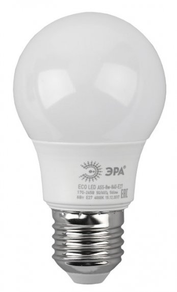 Фотография товара 'Эра Лампы СВЕТОДИОДНЫЕ ЭКО ECO LED A55-8W-840-E27 Б0032096'