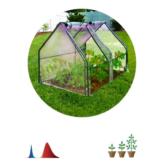 Фотография товара 'Эра Теплица FITO-House-medium со светильником в комплекте 1800х900х900 мм 2 отсека Б0059874'