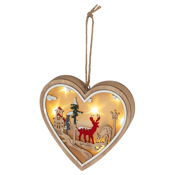 Фотография товара 'Эра Светильник ENGDS-5L новогодний светодиодный Сердце подвесной 10 см 2*АА Б0060479'