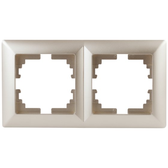 Фотография товара 'Эра Рамка для розеток и выключателей Intro Solo 4-502-04 на 2 поста, СУ, шампань Б0043413'